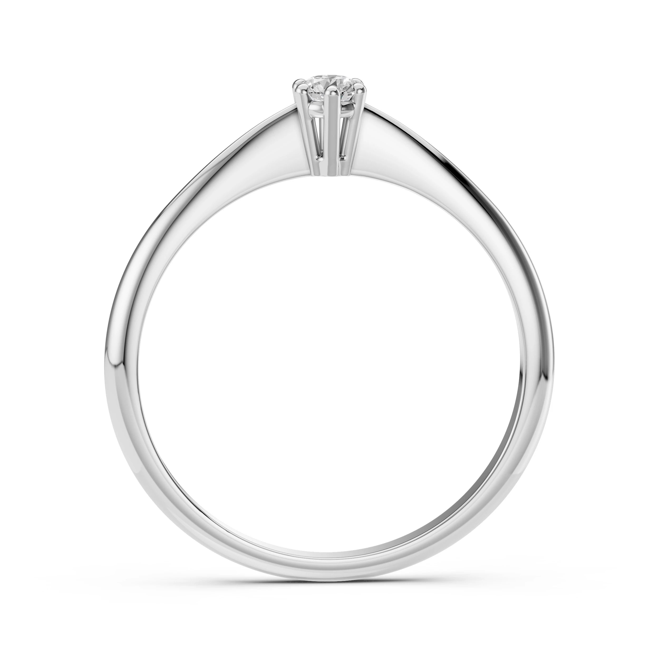 Inel de Logodnă Solitaire din Aur, Diamant Rotund Briliant 0.15 CT