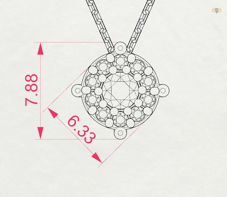 Colier din Aur cu Diamante, Forma Rotund Briliant, 0,18 CT
