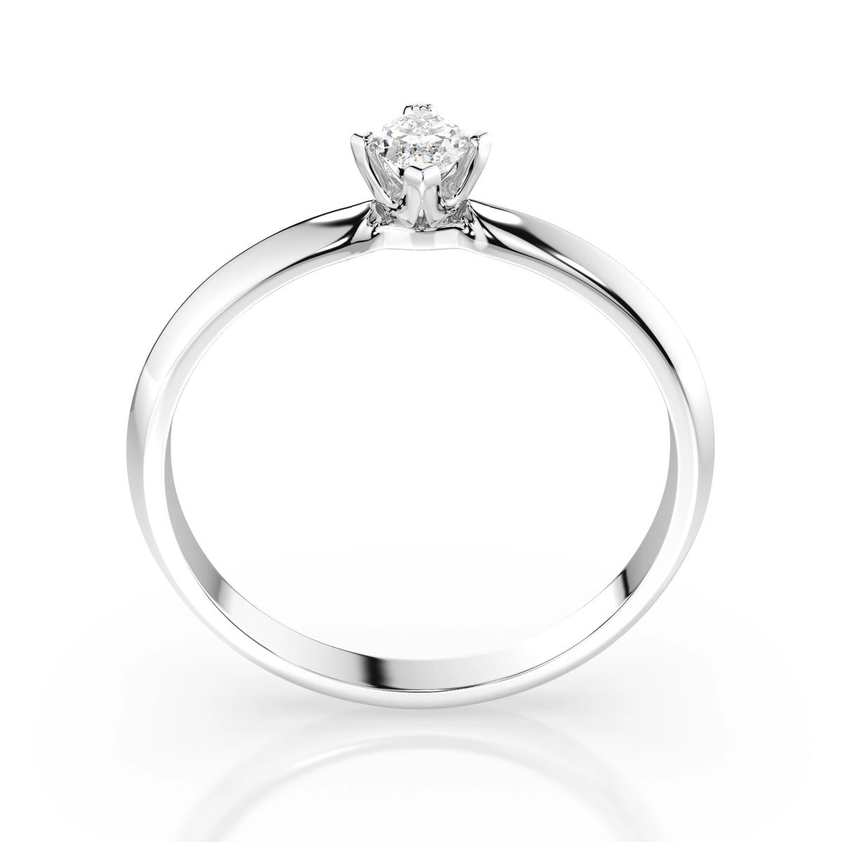 Inel de Logodnă Solitaire din Aur, Diamant Marquise 0,10 CT