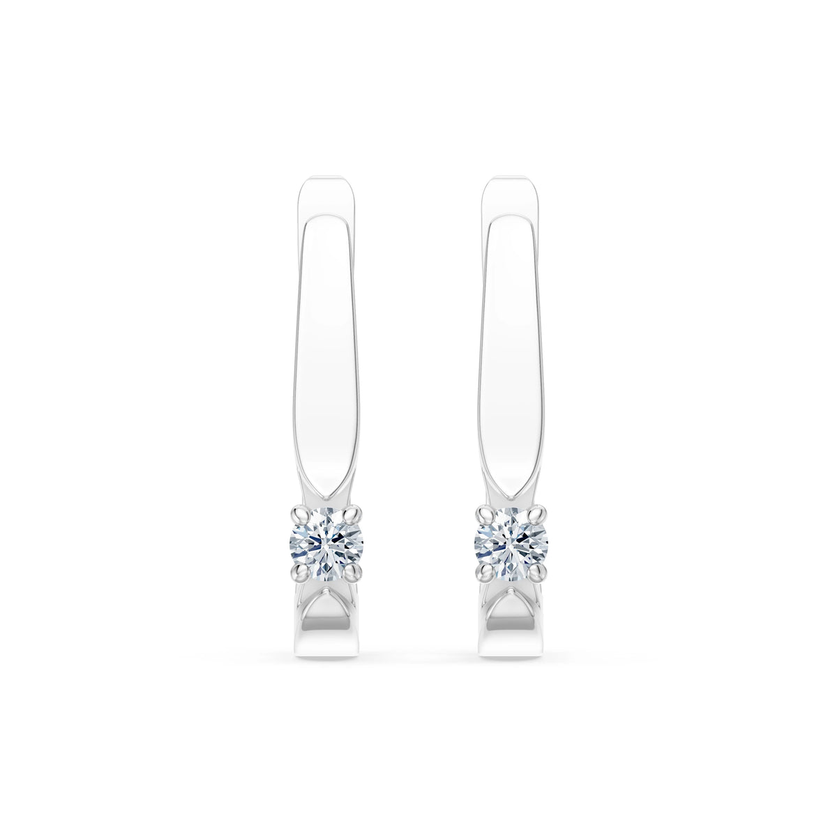 Cercei din Aur cu Diamante, Forma Rotund Briliant, 0,15 CT