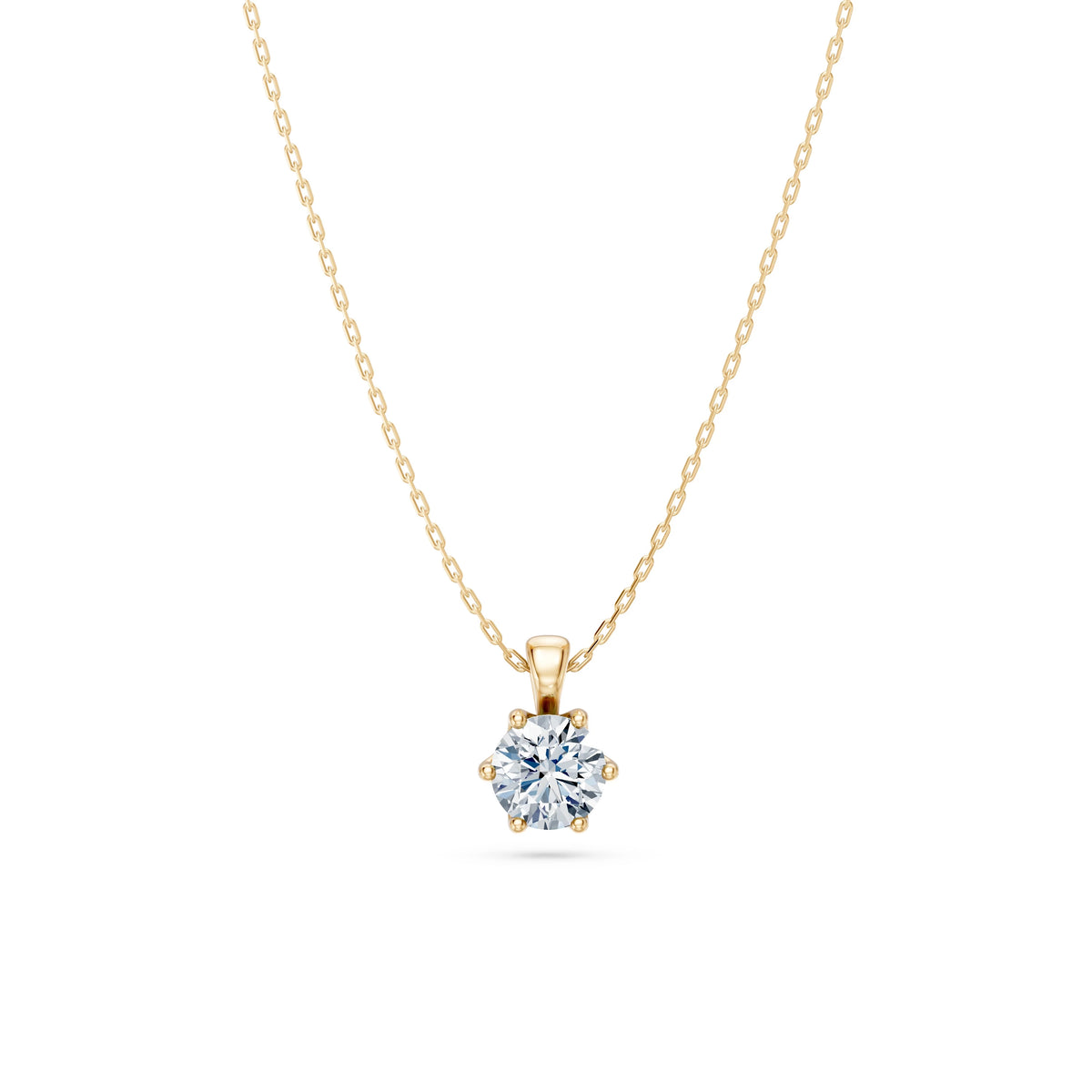 Colier din Aur cu Diamant, Forma Rotund Briliant, 0,70 CT