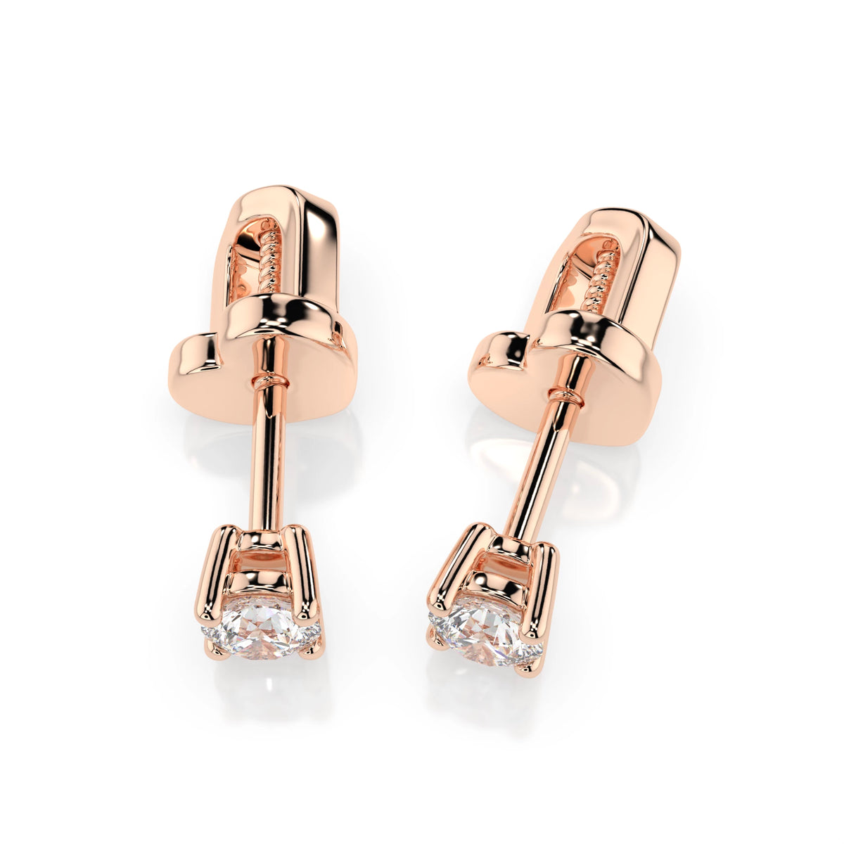 Cercei din Aur cu Diamante, Forma Rotund Briliant, 0,30 CT