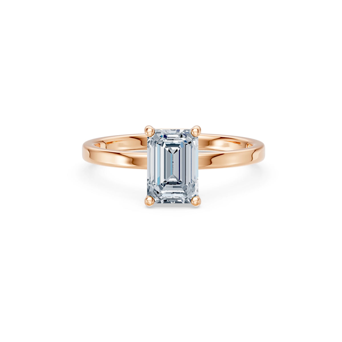 Inel de Logodnă Solitaire din Aur, Diamant Emerald 1,50 CT