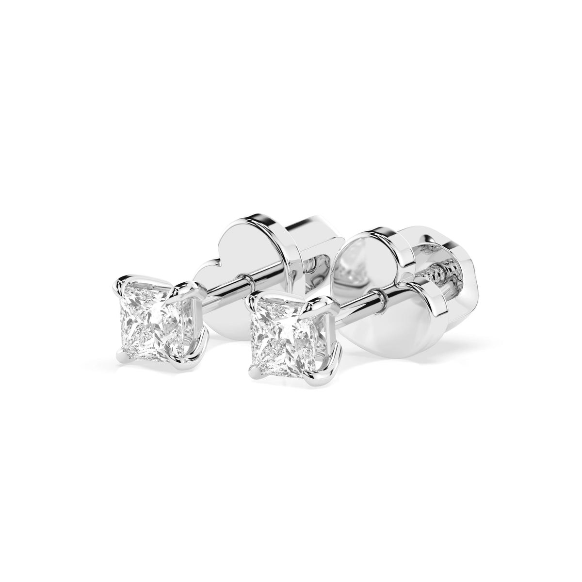 Cercei din Aur cu Diamante, Forma Princess, 0,34 CT