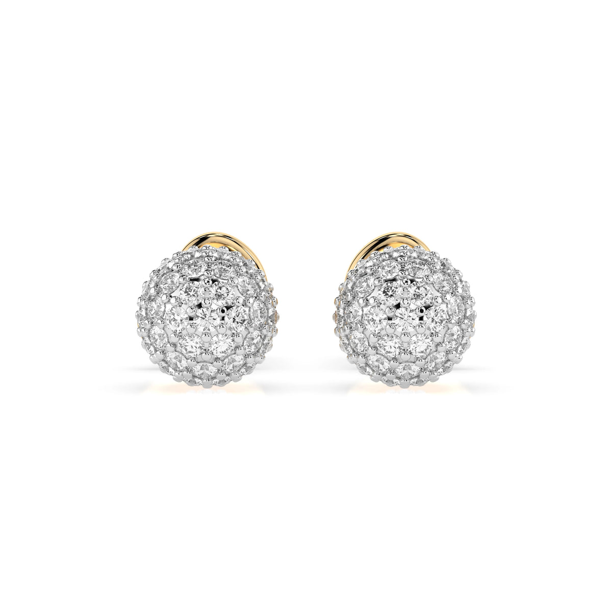 Cercei din Aur cu Diamante, Forma Rotund Briliant, 0,46 CT