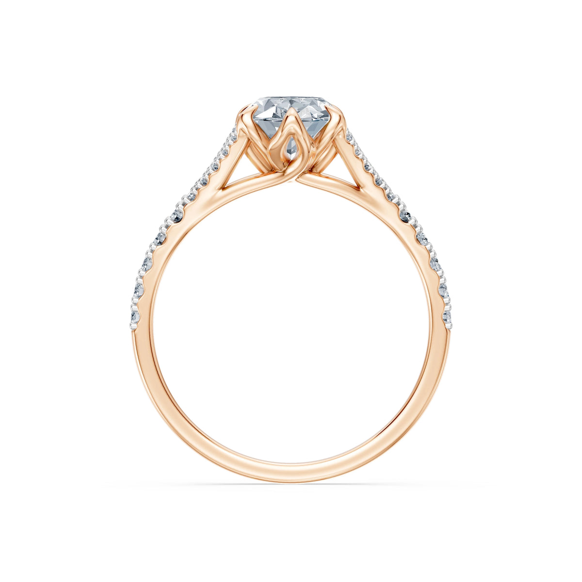 Inel de Logodnă din Aur cu Diamant Central Oval și Diamante Laterale 1,81 CT