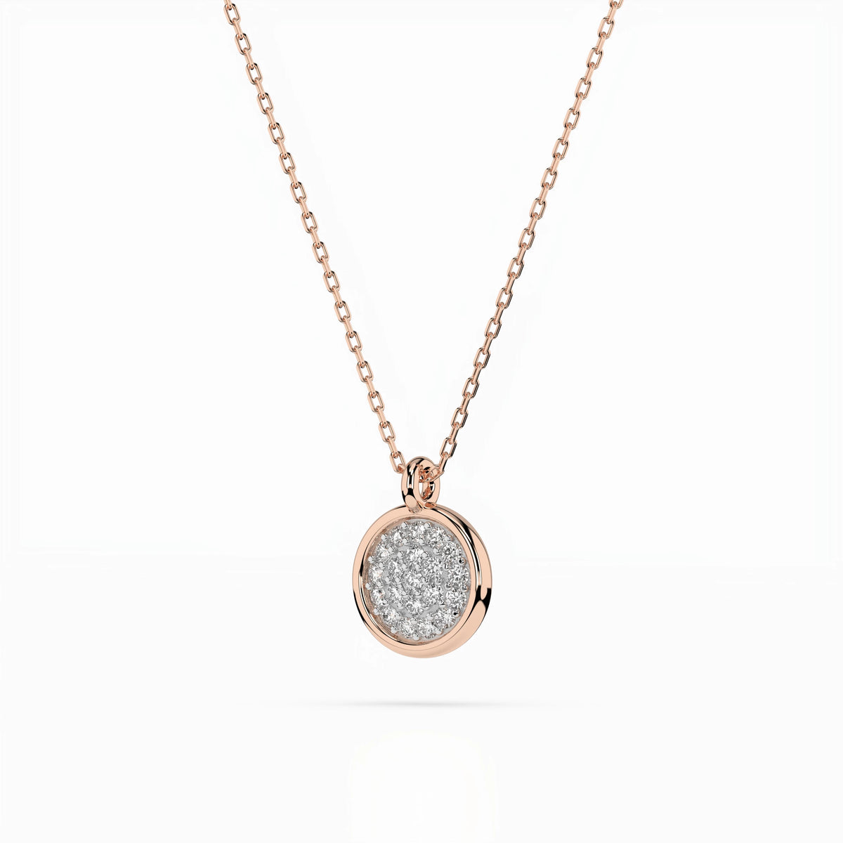 Colier din Aur cu Diamante, Forma Rotund Briliant, 0,12 CT