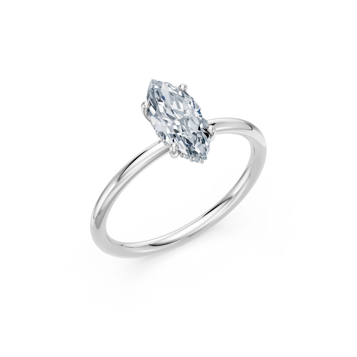 Inel de Logodnă Solitaire din Aur, Diamant Marquise 1,00 CT