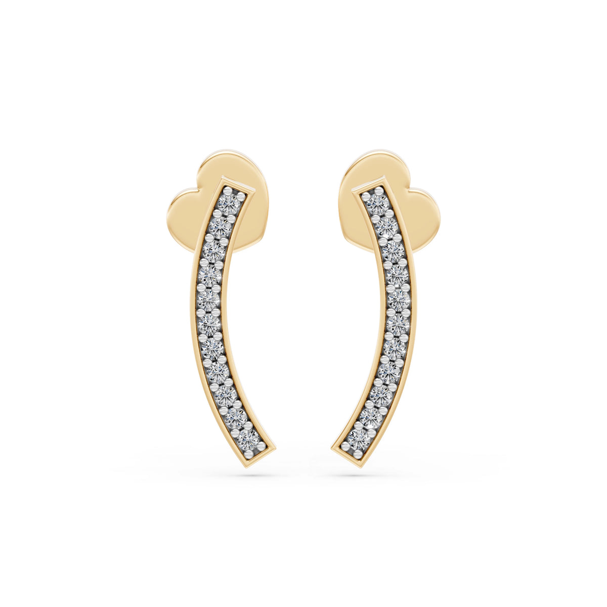Cercei din Aur cu Diamante, Forma Rotund Briliant, 0,13 CT