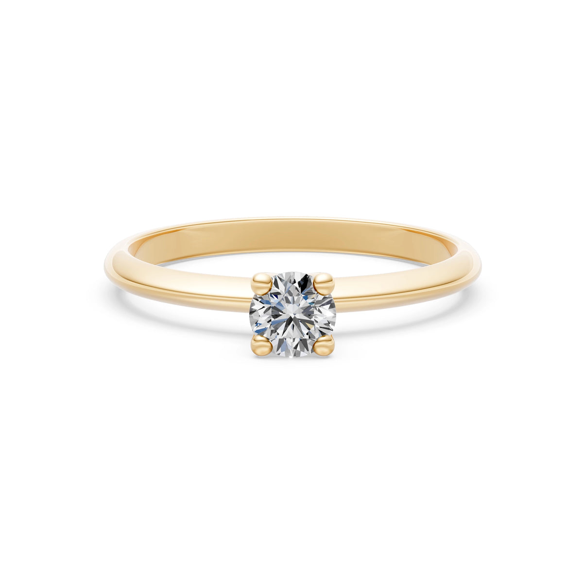 Inel de Logodnă Solitaire din Aur, Diamant Rotund Briliant 0,30 CT