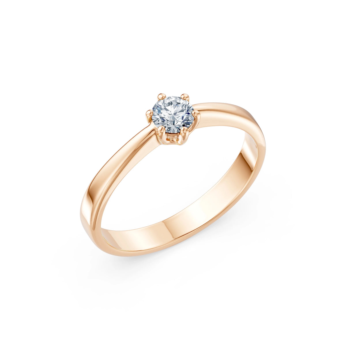 Inel de Logodnă Solitaire din Aur, Diamant Rotund Briliant 0,30 CT
