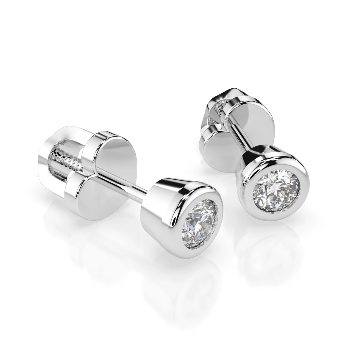 Cercei din Aur cu Diamante, Forma Rotund Briliant, 0,30 CT