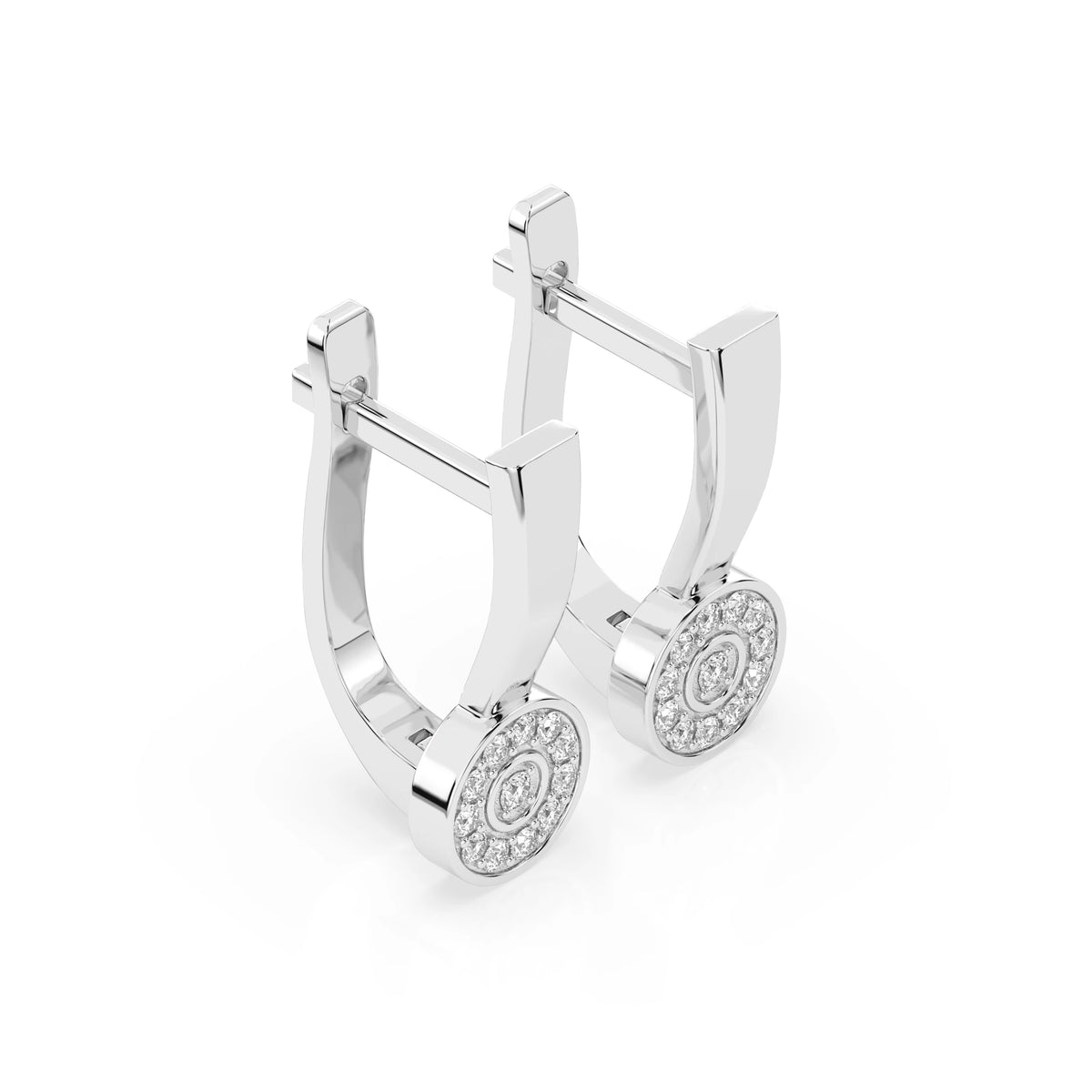 Cercei din Aur cu Diamante, Forma Rotund Briliant, 0,15 CT