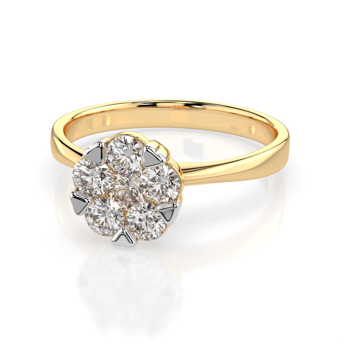 Inel din Aur cu Diamante, Forma Rotund Briliant, 0,58 CT