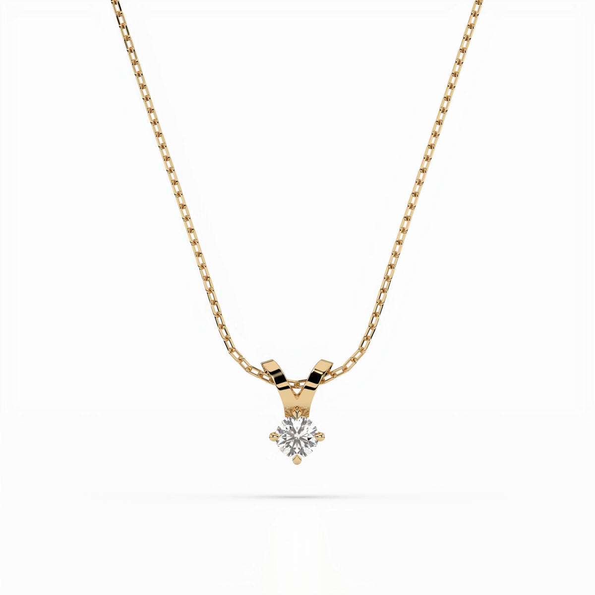 Colier din Aur cu Diamant, Forma Rotund Briliant, 0,10 CT