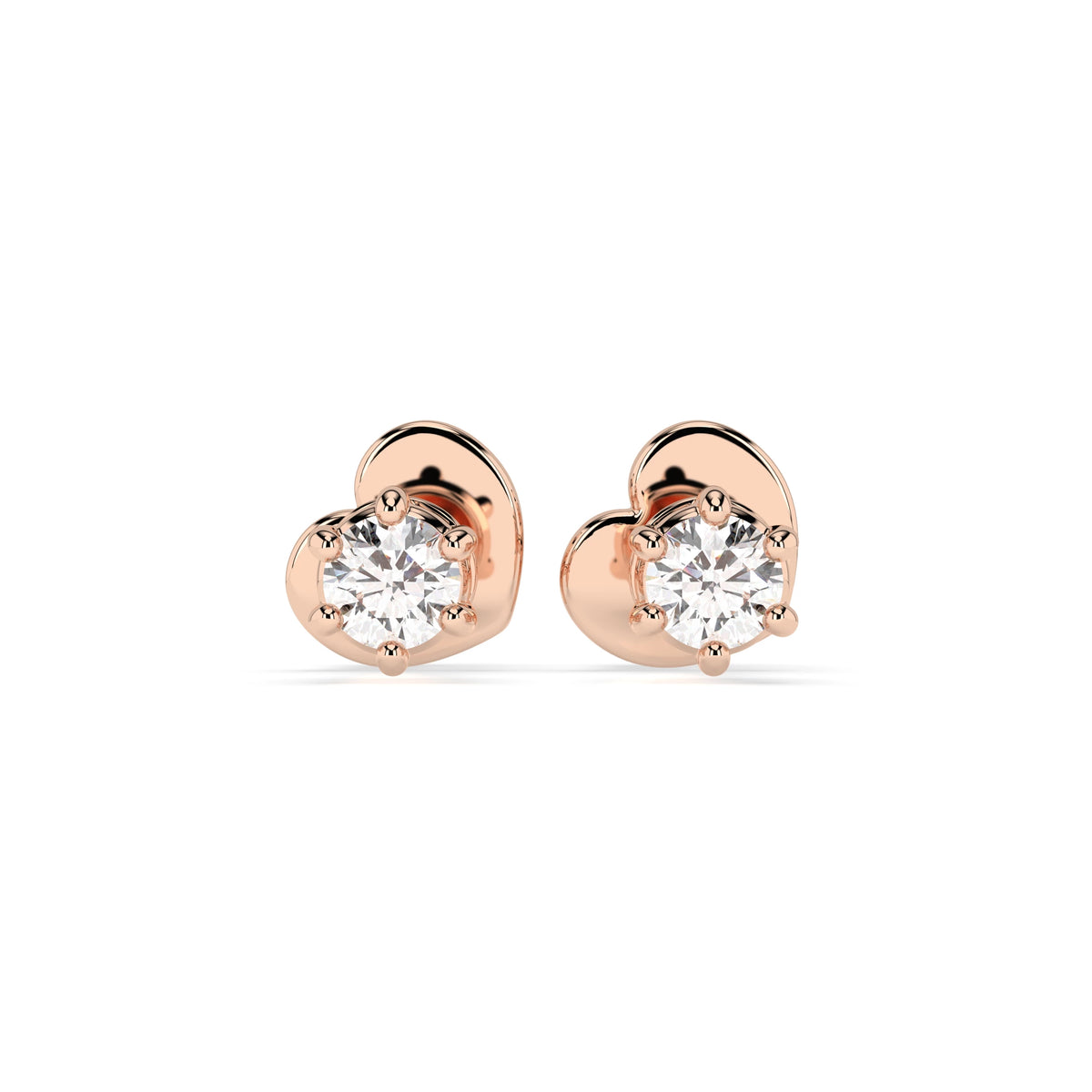 Cercei din Aur cu Diamante, Forma Rotund Briliant, 0,12 CT