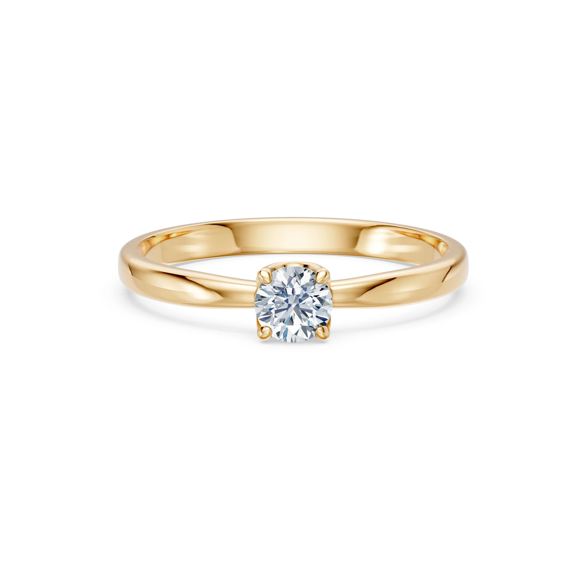 Inel de Logodnă Solitaire din Aur, Diamant Rotund Briliant 0,30 CT