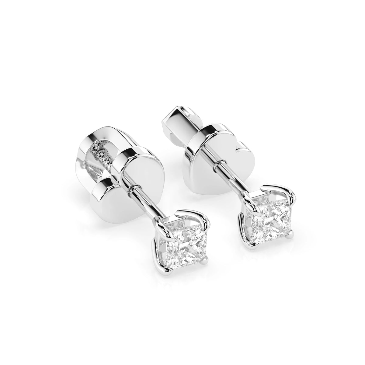 Cercei din Aur cu Diamante, Forma Princess, 0,34 CT