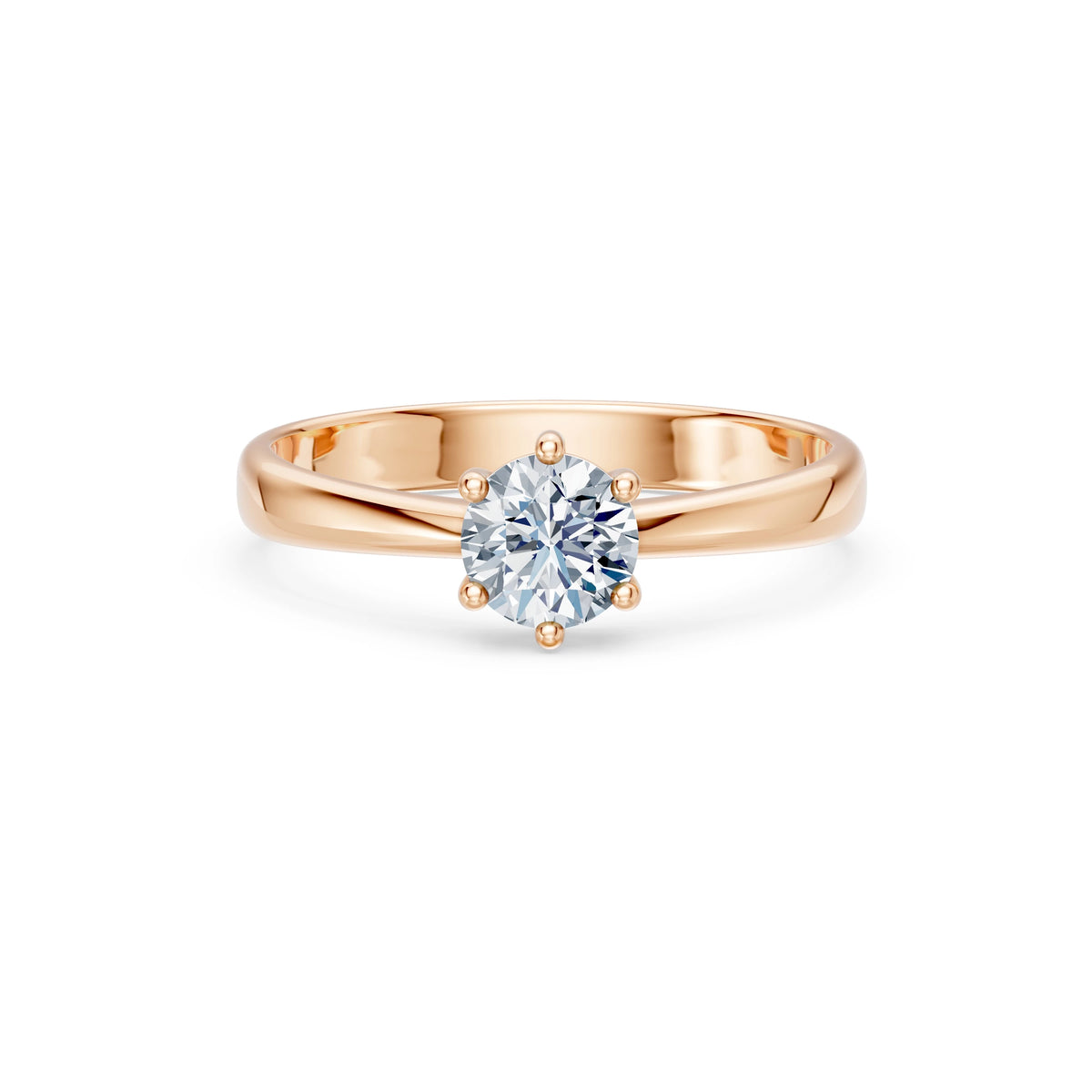Inel de Logodnă Solitaire din Aur, Diamant Rotund Briliant 0,70 CT