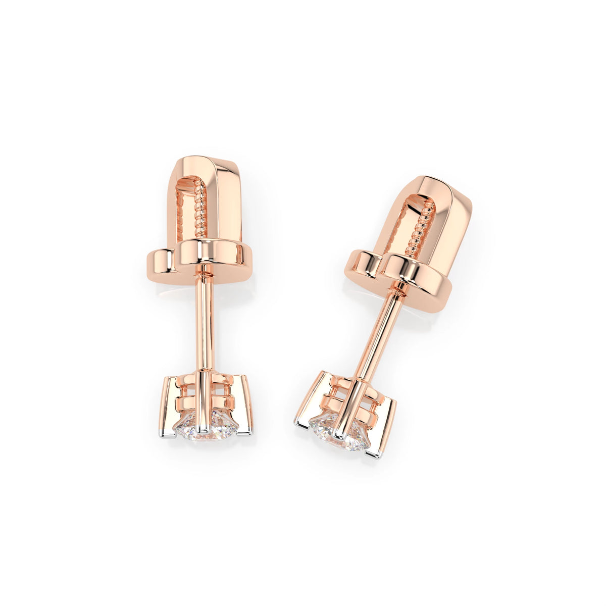Cercei din Aur cu Diamante, Forma Rotund Briliant, 0,20 CT