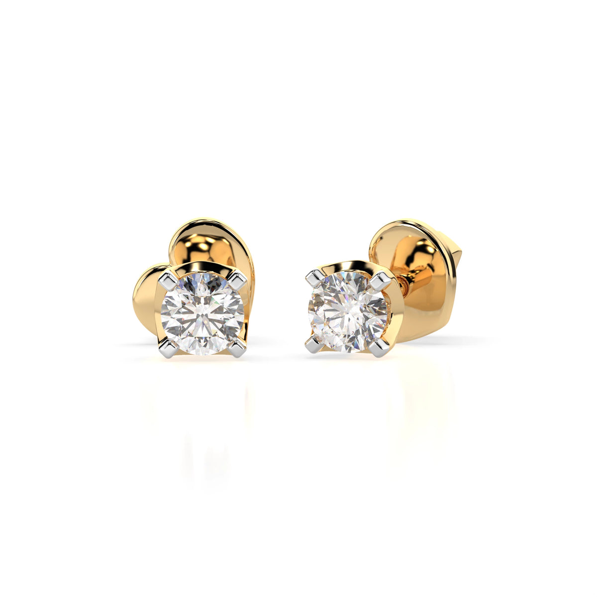 Cercei din Aur cu Diamante, Forma Rotund Briliant, 0,20 CT