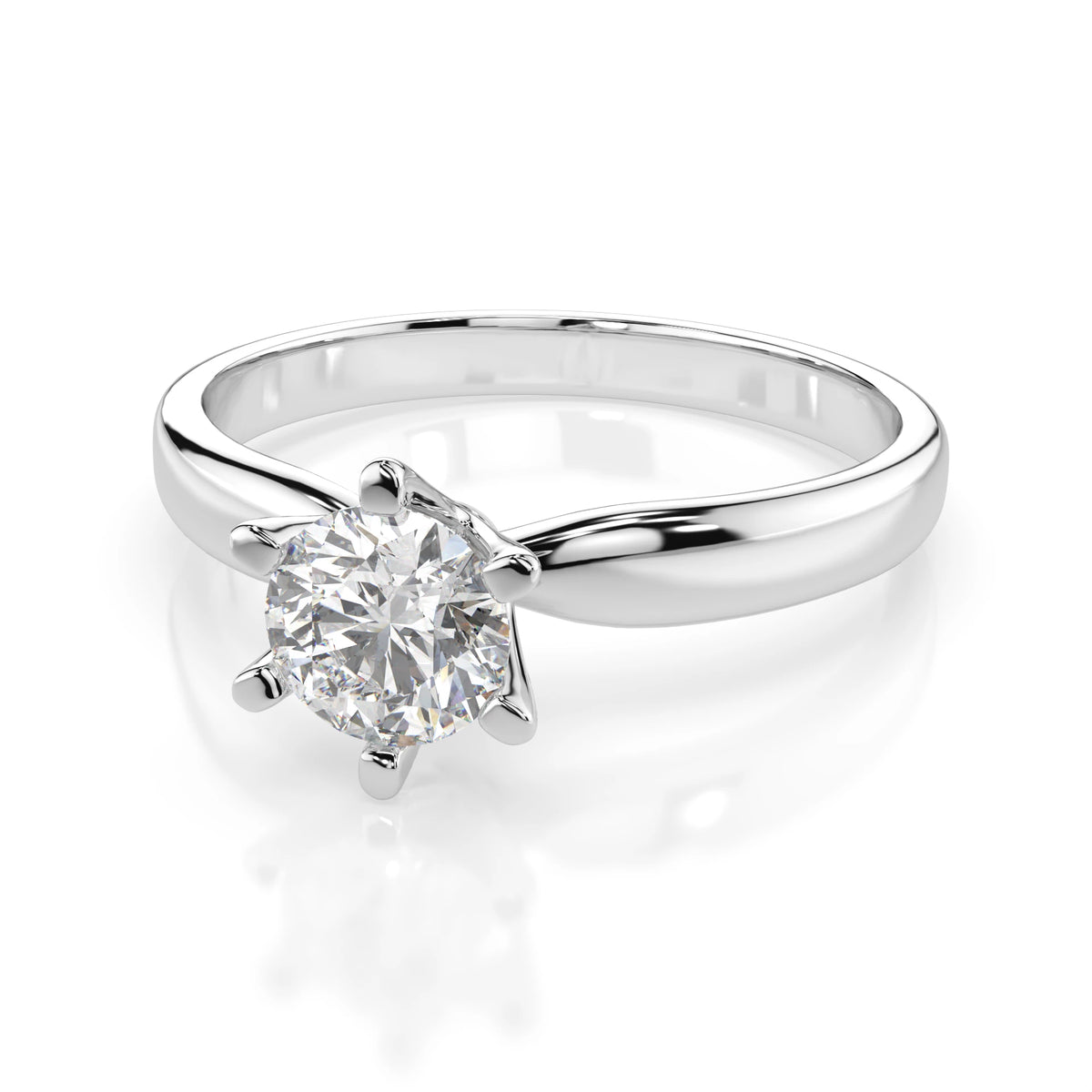 Inel de Logodnă Solitaire din Aur, Diamant Rotund Briliant 0,70 CT