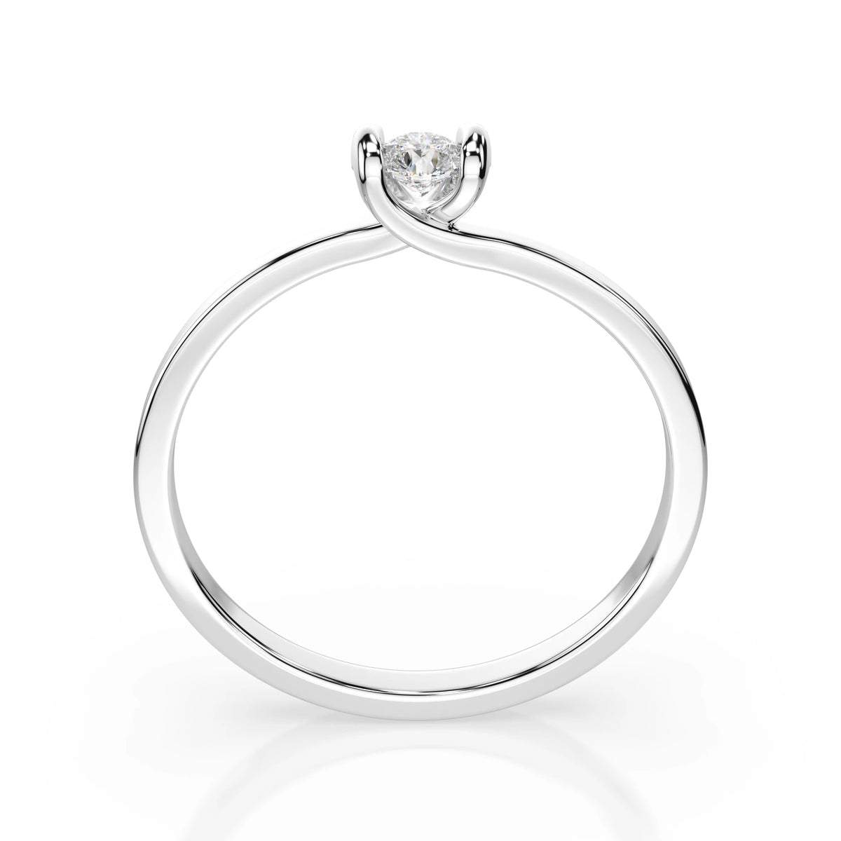 Inel de Logodnă Solitaire din Aur, Diamant Rotund Briliant 0,30 CT