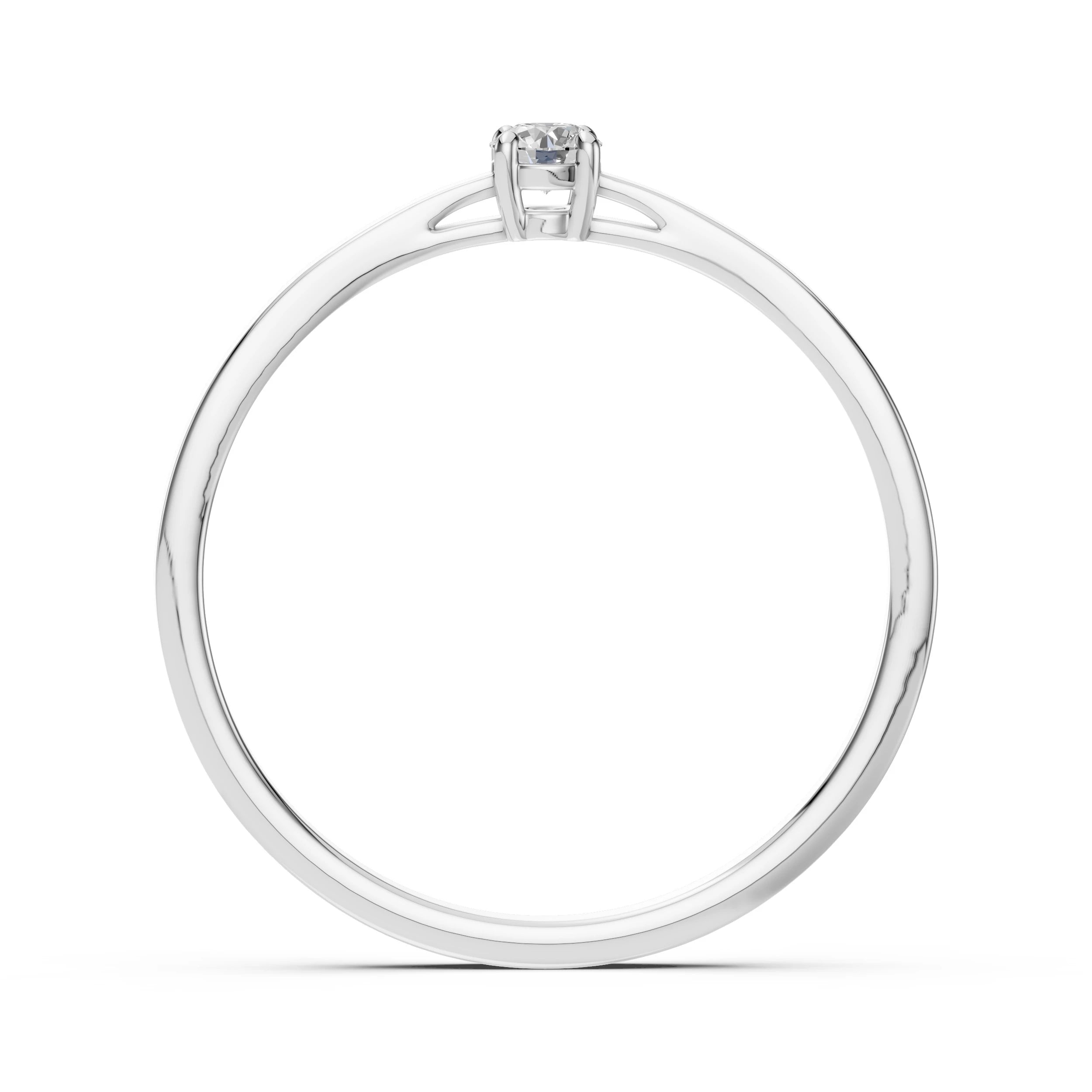 Inel de Logodnă Solitaire din Aur, Diamant Rotund Briliant 0.10 CT