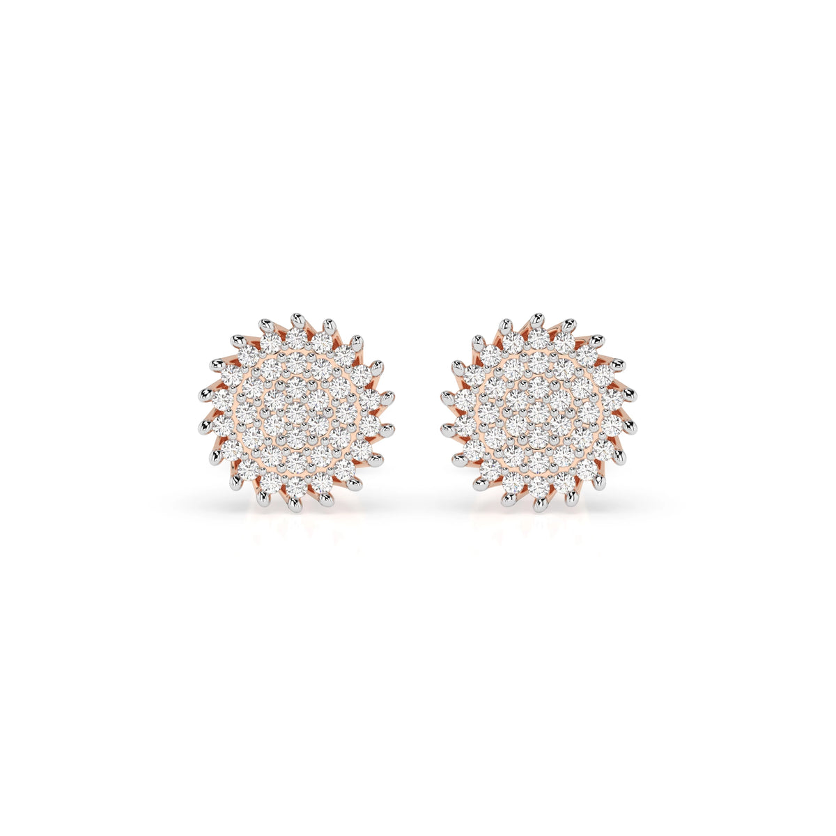 Cercei din Aur cu Diamante, Forma Rotund Briliant, 0,30 CT