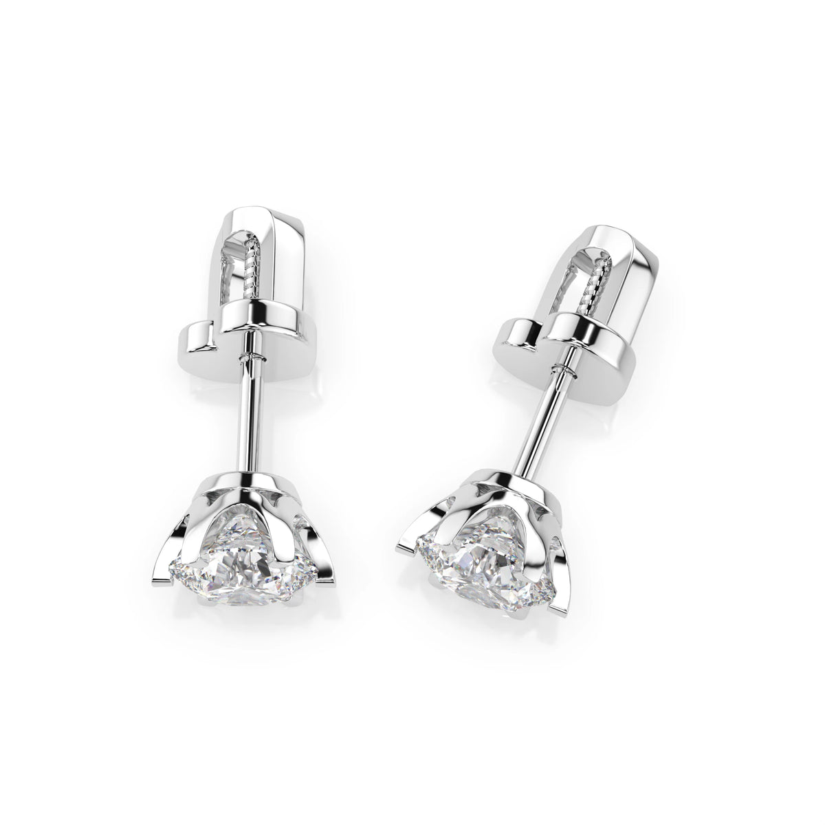 Cercei din Aur cu Diamante, Forma Rotund Briliant, 0,90 CT