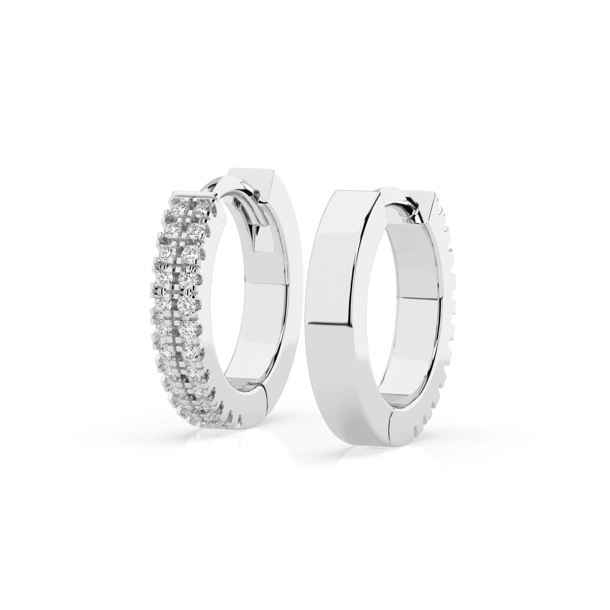 Cercei din Aur cu Diamante, Forma Rotund Briliant, 0,19 CT