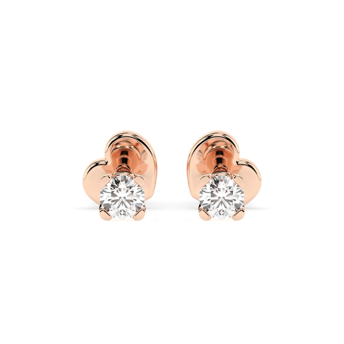 Cercei din Aur cu Diamante, Forma Rotund Briliant, 0,20 CT