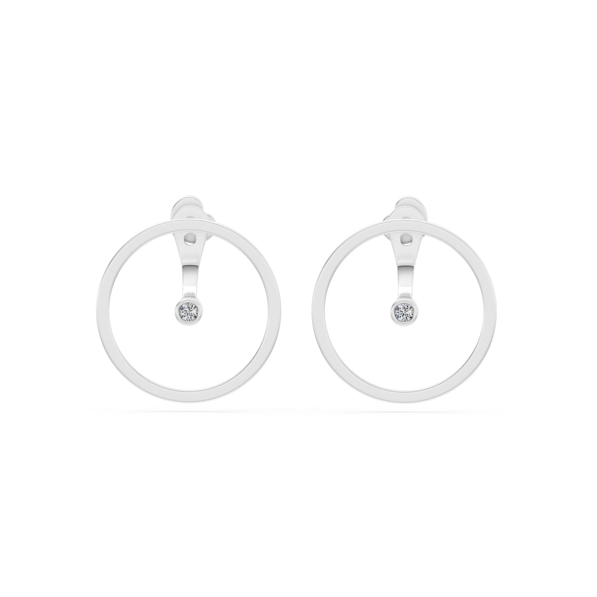 Cercei din Aur cu Diamante, Forma Rotund Briliant, 0,06 CT