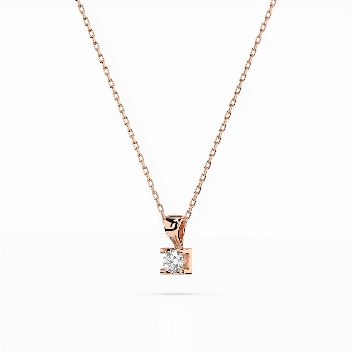 Colier din Aur cu Diamant, Forma Rotund Briliant, 0,15 CT