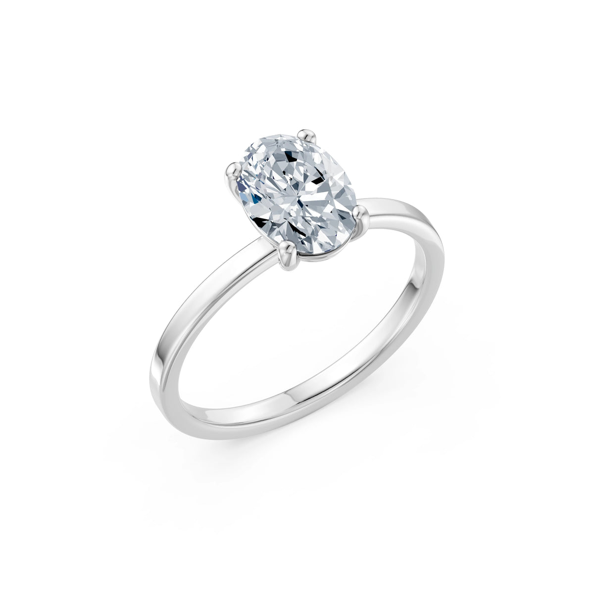 Inel de Logodnă Solitaire din Aur, Diamant Oval 1,50 CT