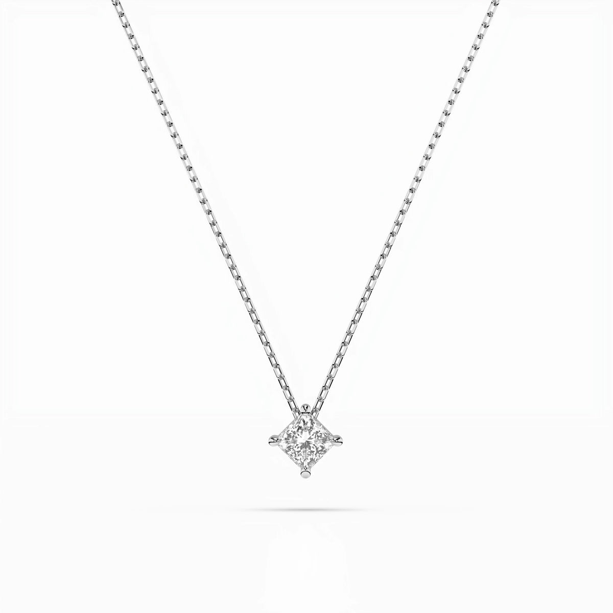Colier din Aur cu Diamant, Forma Princess, 0,17 CT