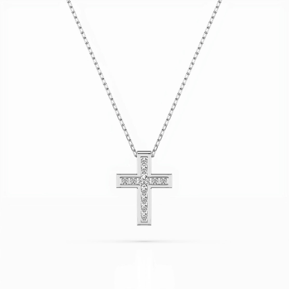 Colier din Aur cu Diamante, Forma Rotund Briliant, 0,11 CT