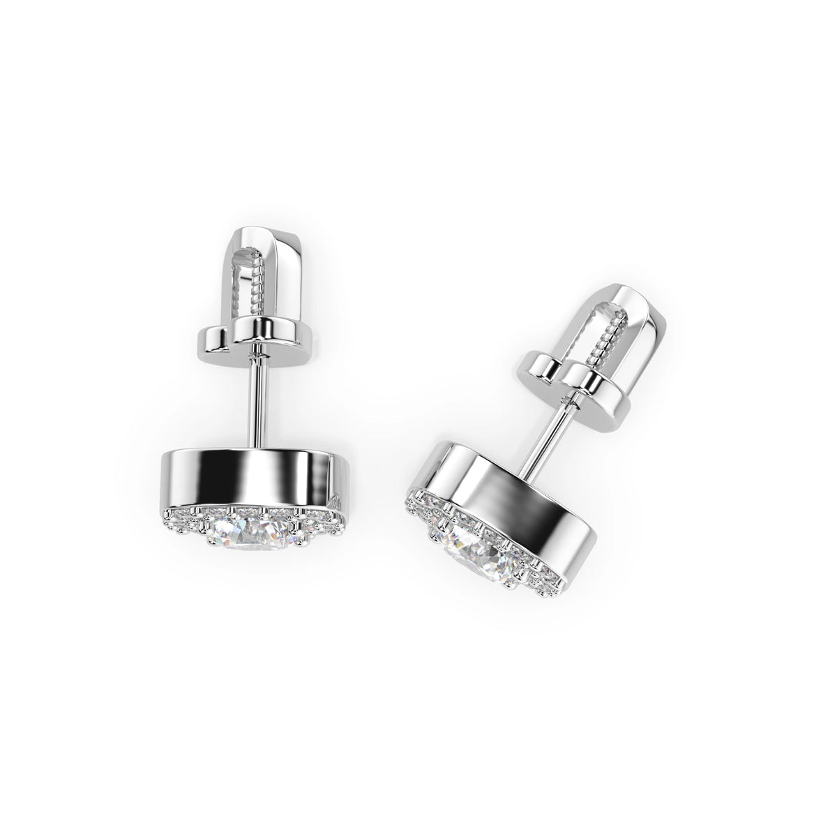 Cercei din Aur cu Diamante, Forma Rotund Briliant, 1,00 CT