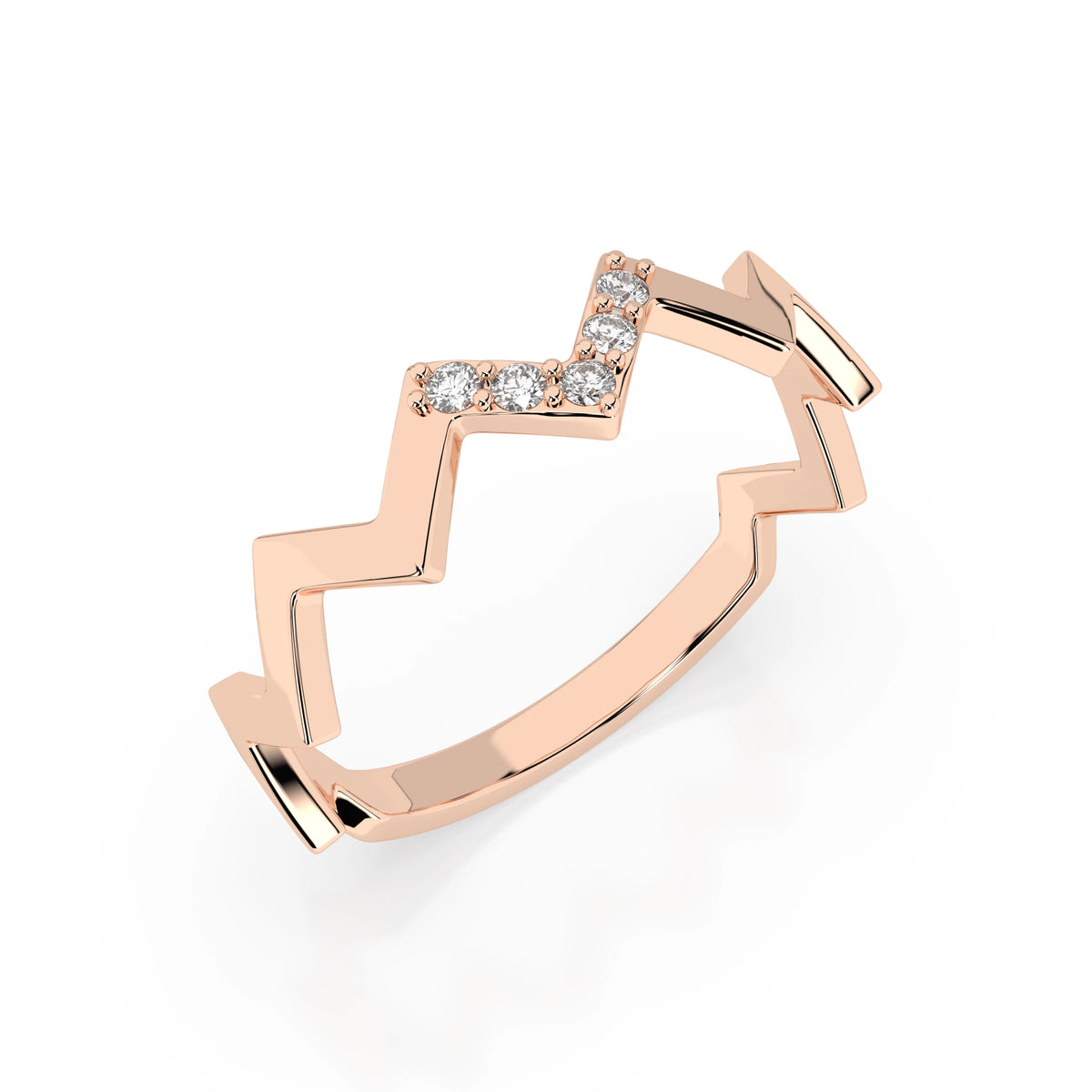 Inel din Aur cu Diamante, Forma Rotund Briliant, 0,05 CT