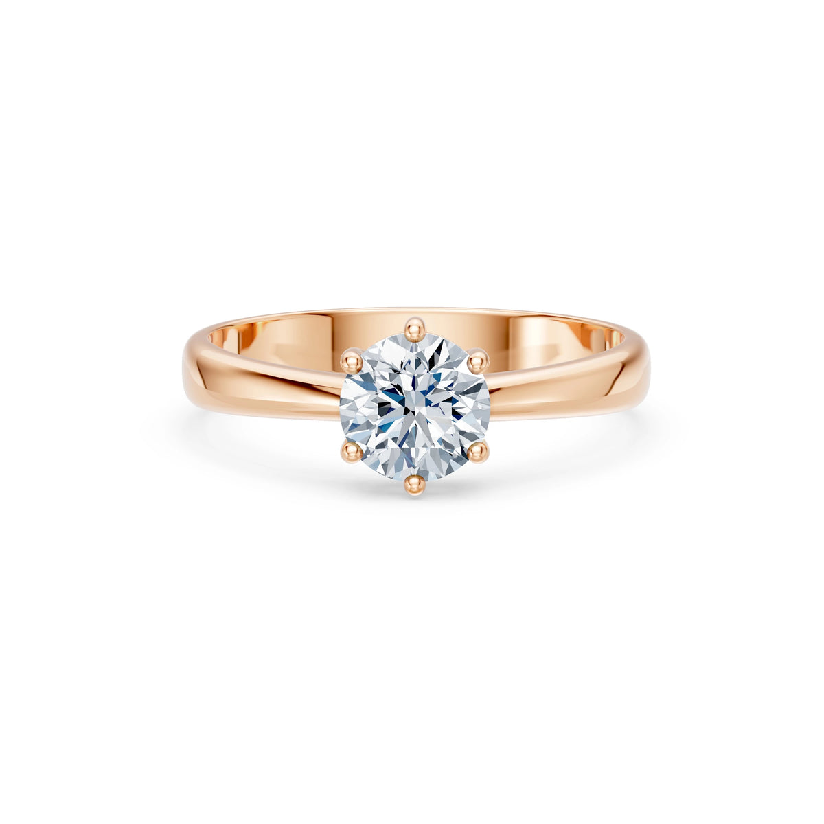 Inel de Logodnă Solitaire din Aur, Diamant Rotund Briliant 1,00 CT