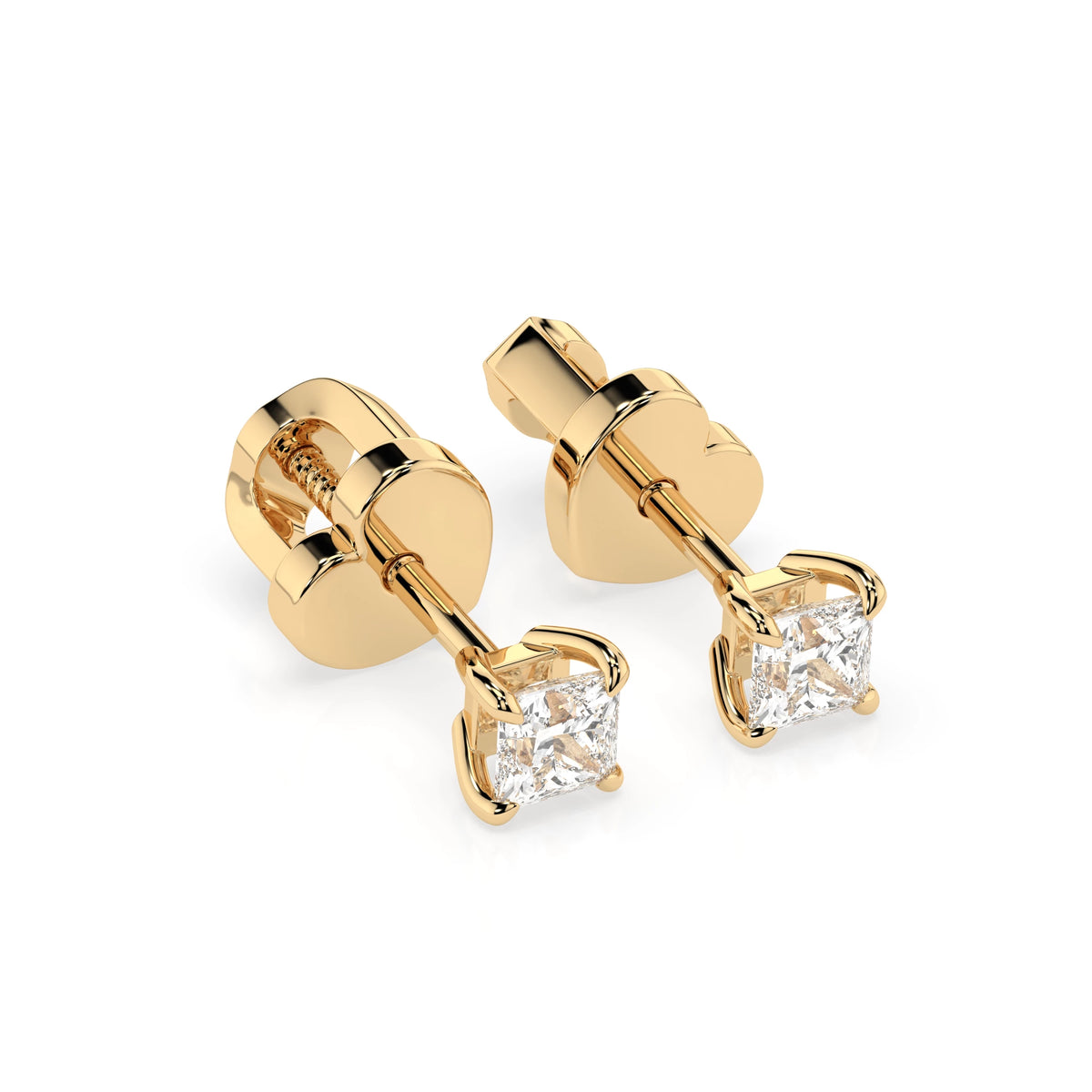 Cercei din Aur cu Diamante, Forma Princess, 0,20 CT