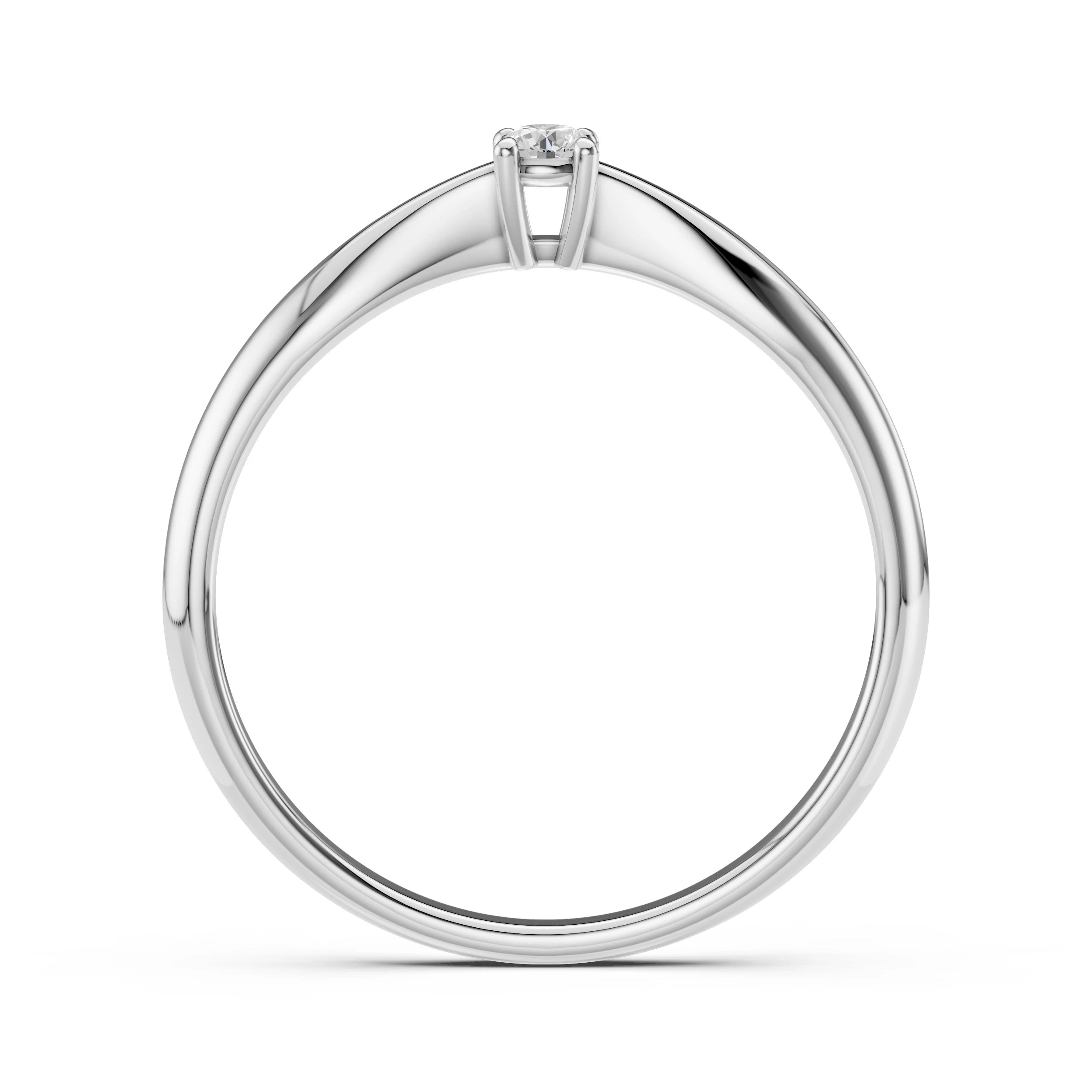 Inel de Logodnă Solitaire din Aur, Diamant Rotund Briliant 0.10 CT