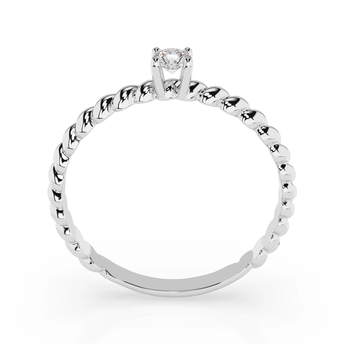 Inel de Logodnă Solitaire din Aur, Diamant Rotund Briliant 0,08 CT