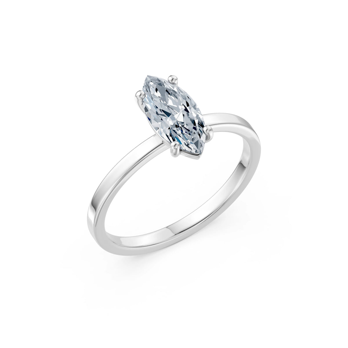 Inel de Logodnă Solitaire din Aur, Diamant Marquise 1,00 CT