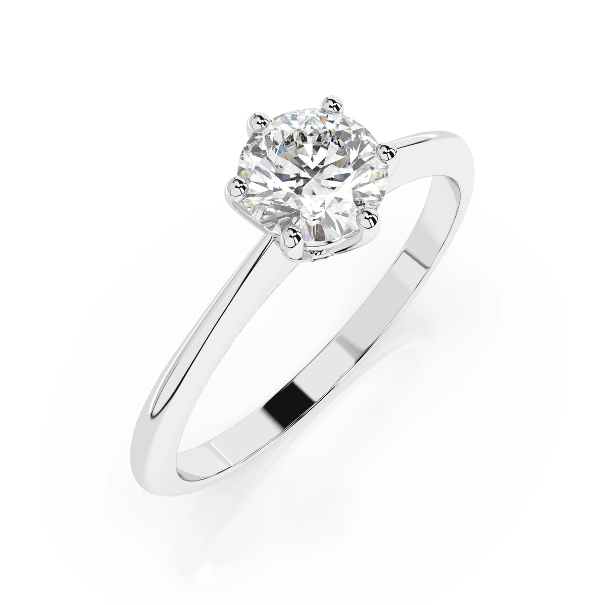 Inel de Logodnă Solitaire din Aur, Diamant Rotund Briliant 0,30 CT
