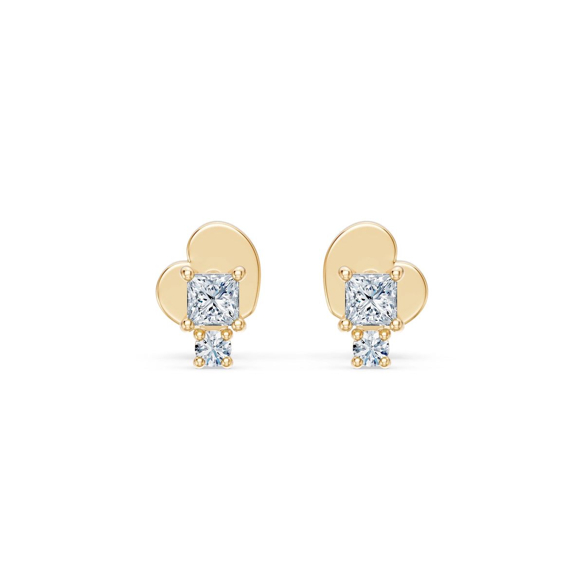 Cercei din Aur cu Diamante, Forma Princess, 0,24 CT