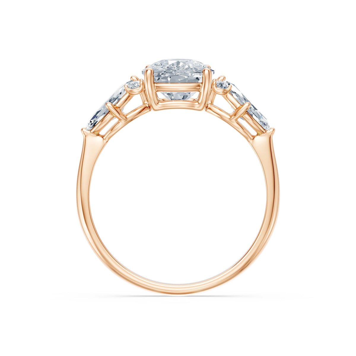 Inel de Logodnă din Aur cu Diamant Central Cushion și Diamante Laterale 2,67 CT