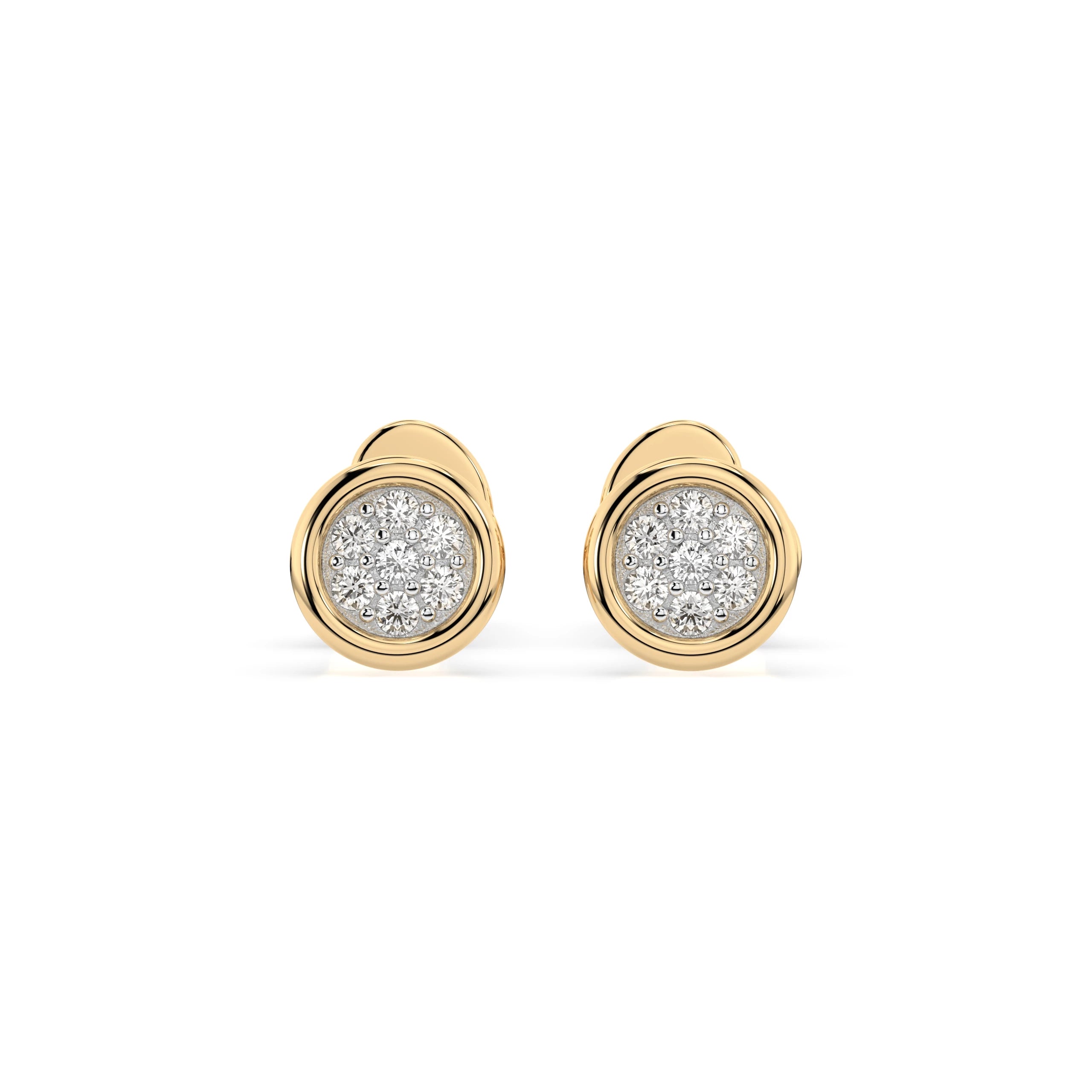 Cercei din Aur cu Diamante Rotunde Briliant 0.08 CT
