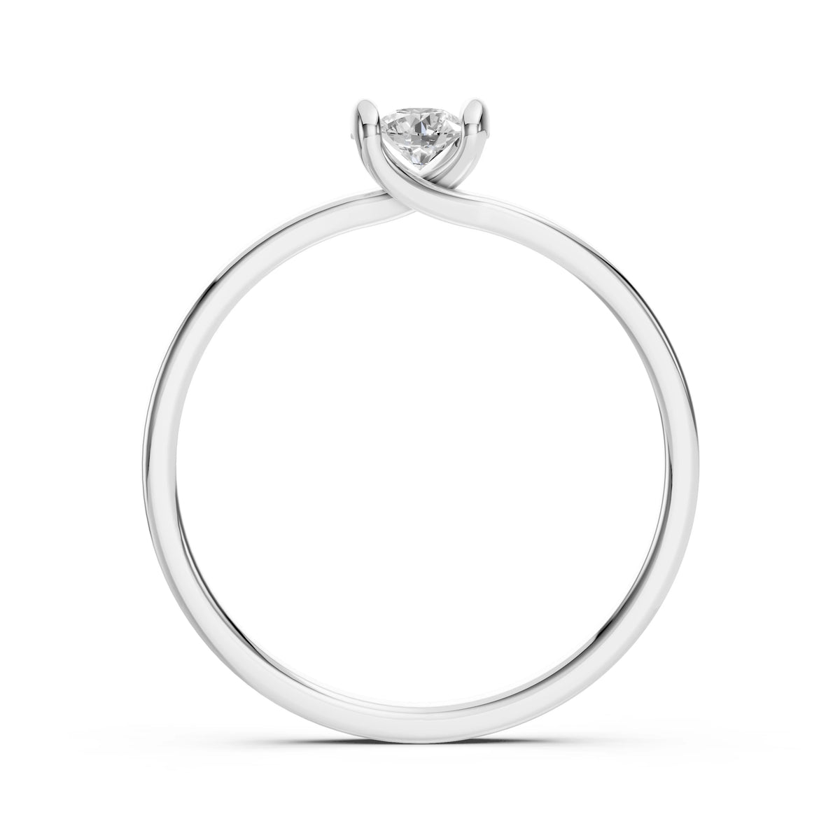 Inel de Logodnă Solitaire din Aur, Diamant Rotund Briliant 0,15 CT