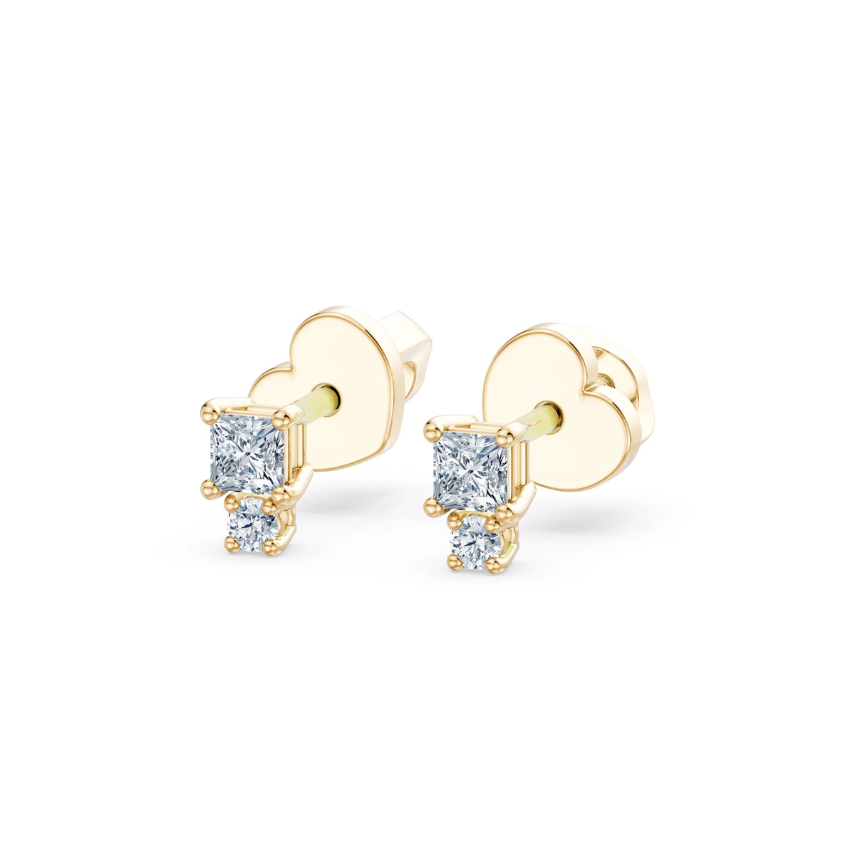 Cercei din Aur cu Diamante, Forma Princess, 0,24 CT